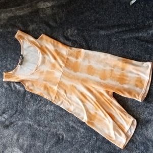 Pretty Little Thing orange tie dye scoop neck unitard